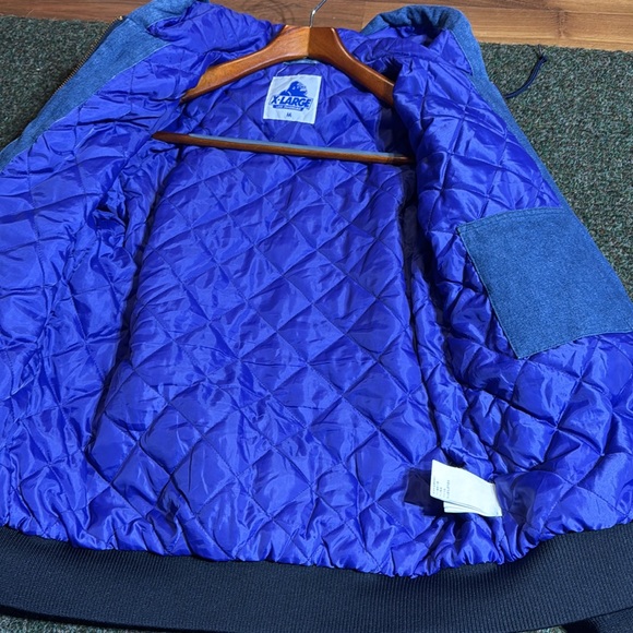 X-LARGE OLD OG ACTIVE DENIM QUILTED HOODED JACKET - JPN - Picture 10 of 13